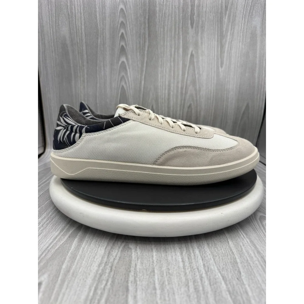 OluKai Punini Mens Size 11.5 Off White Aloha Navy Court Casual Shoes Sneakers